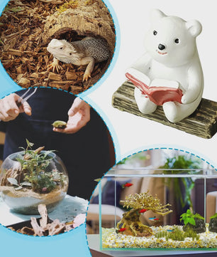 Schattige Mini Dieren Beeldjes - Waterdichte Decoratie voor Aquarium, Terrarium & Meer