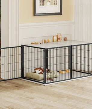 Modulaire Hondenkennel 120x60x60cm - Zwart Metaal met PVC Coating & Veilige Deur