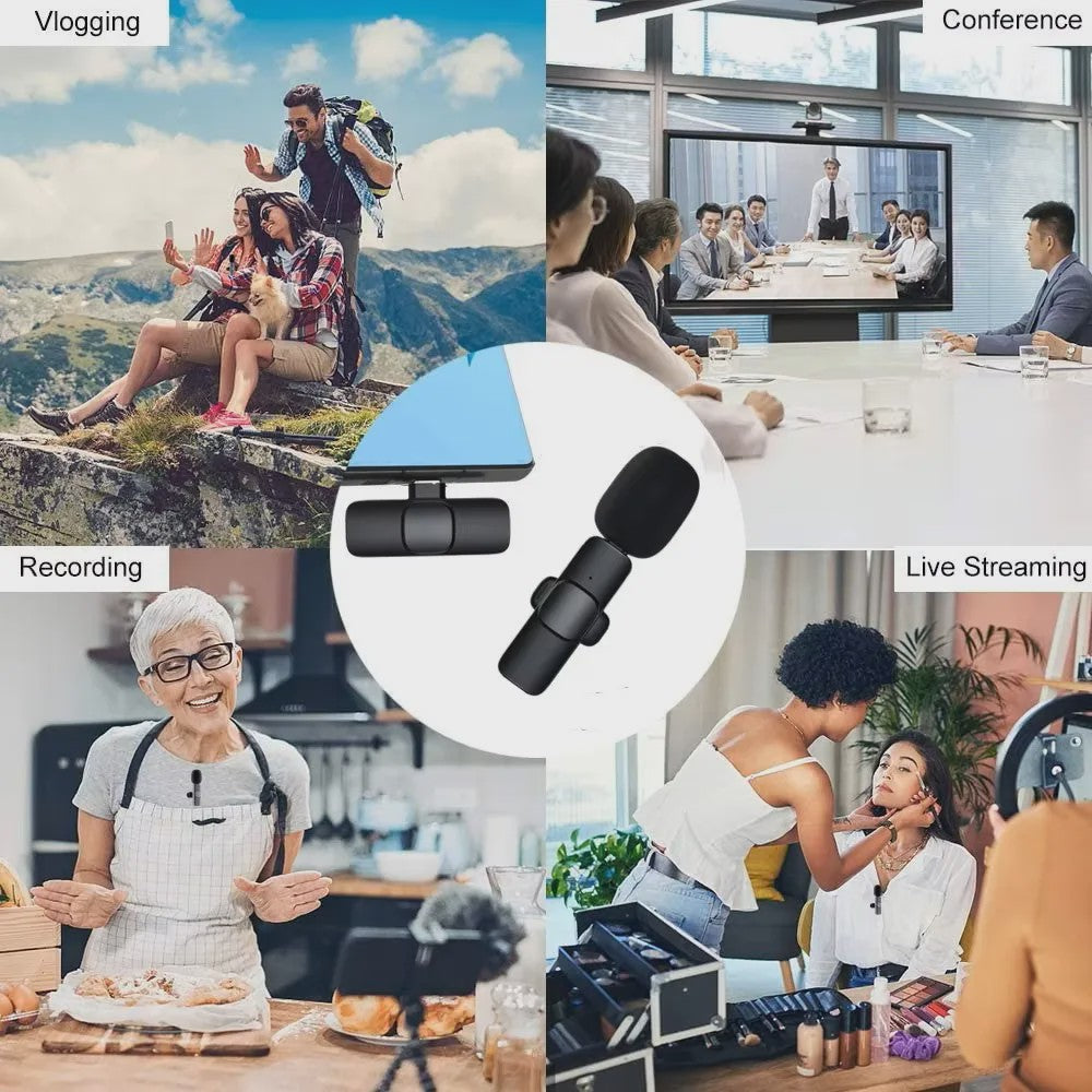 Draadloze Lavalier Microfoon - Mini Draagbaar voor iPhone & Android