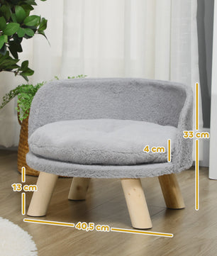 PawHut Scandinavisch Hond- en Kattenbed met Zacht Kussen - Grijs Ø 40,5x33 cm