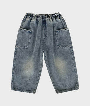 Jongens Denim Spijkerbroek met Elastische Taille en Zijzakken - Casual Lente/Herfst
