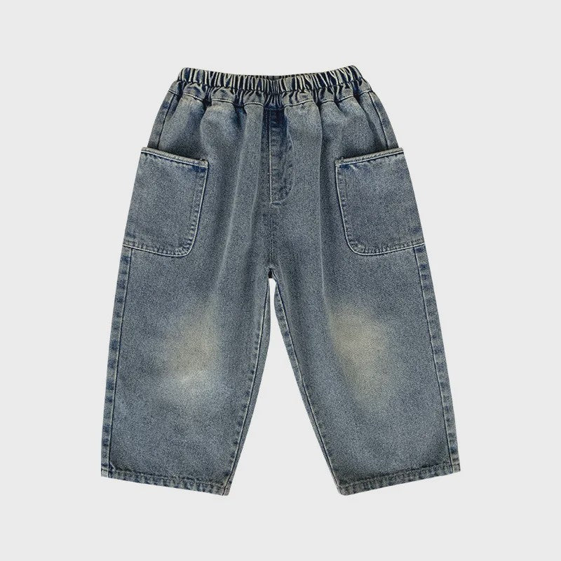 Jongens Denim Spijkerbroek met Elastische Taille en Zijzakken - Casual Lente/Herfst
