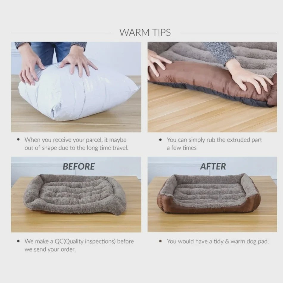 Zacht Hondenkussen Vierkant XL - Warm & Wasbaar Hondensofa voor Medium/Grote Honden & Katten