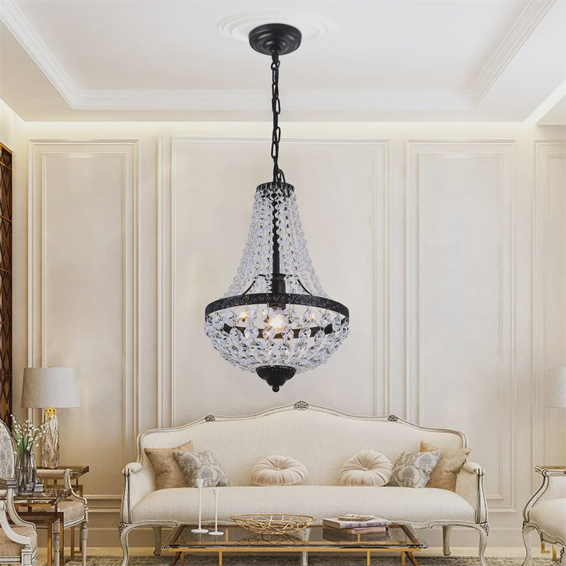 Luxe Kristallen Kroonluchter Hanglamp - Retro Design voor Woonkamer & Eetkamer