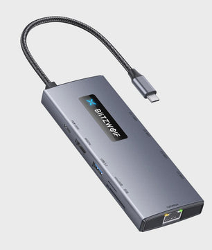 BlitzWolf BW-NEW TH8 10-in-1 USB-C Hub: 4K 60Hz, PD 100W, Gigabit Ethernet, SD/TF & USB 3.0