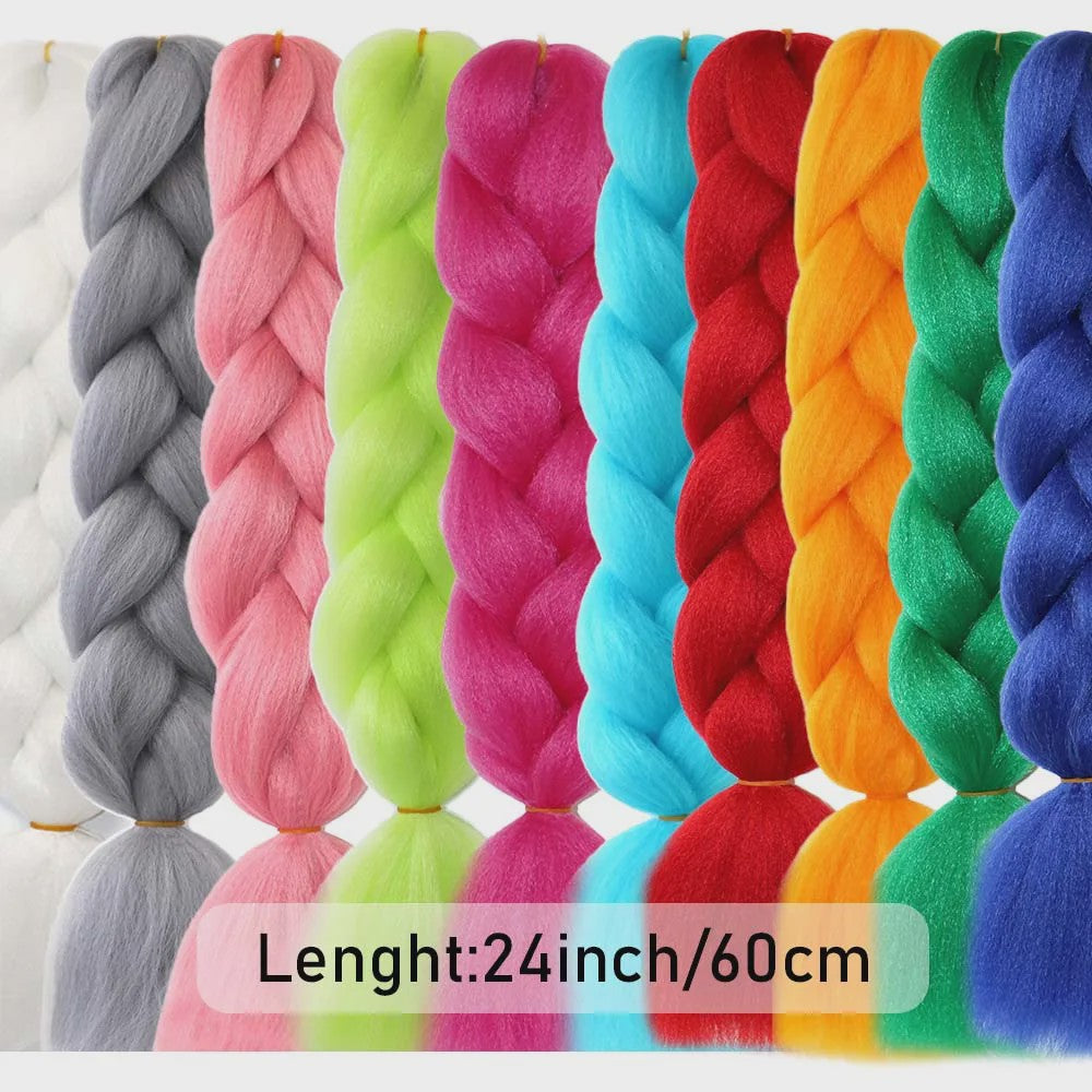 5x Jumbo Braiding Hair Extensions - 24 Inch Synthetisch Vlecht Haar - Pre-stretched Yaki