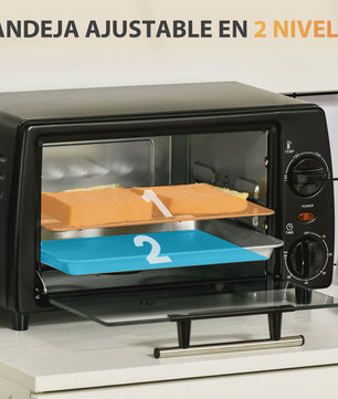 Homcom Mini Oven 10L - Compacte Elektrische Oven met 750W Vermogen