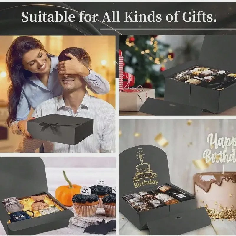 Luxe Zwarte Cadeaubox met Lint - Perfect voor Bruidsmeisjes, Afstuderen & Speciale Gelegenheden