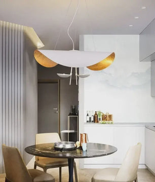 Moderne Lotusblad Hanglamp - LED, Metaal, Goud & Zwart/Wit