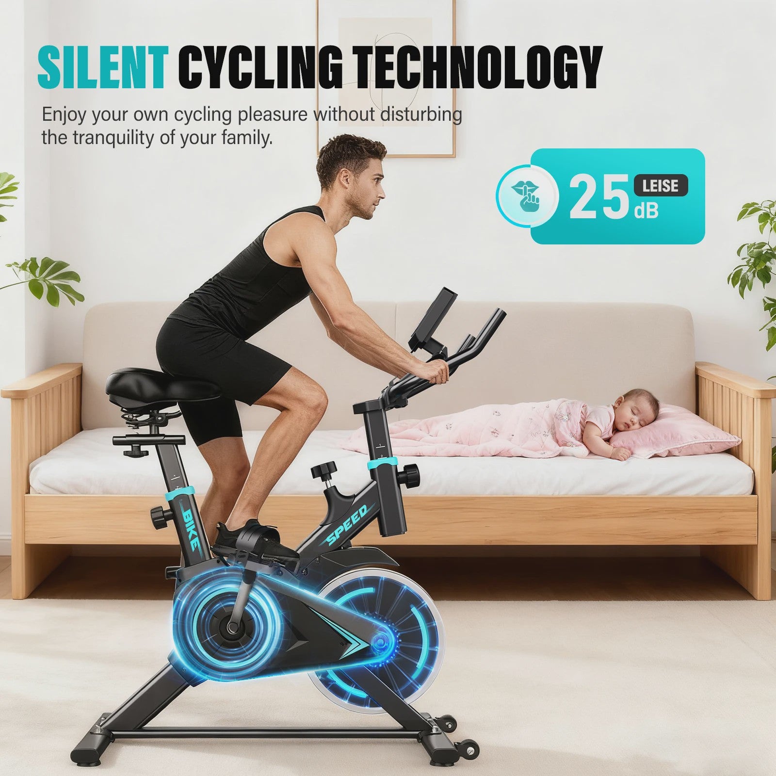 Indoor Spinning Fiets met App Connectie & LCD Display - Ultra Stil & Verstelbare Weerstand