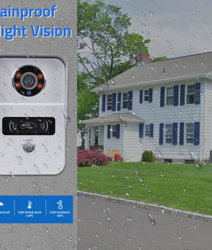 Draadloos Wifi Videodeurbel Systeem met 7" Touchscreen & 1080P Camera