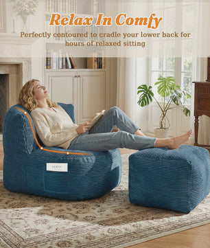 Comfortabele Corduroy Beanbag Fauteuil - Zachte Zitzak Bank voor Volwassenen