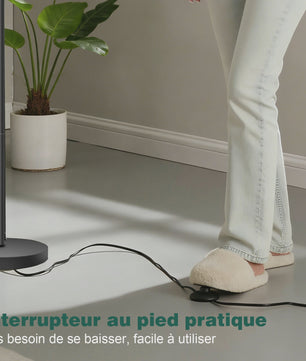 Moderne Boog Vloerlamp 170cm met Linnen Lampenkap, Voetschakelaar & LED E27 Bulb