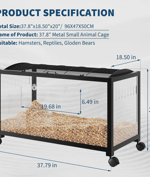 Grote Hamsterkooi met Wielen - Ruim Verblijf voor Hamsters, Cavia's en Kleine Dieren