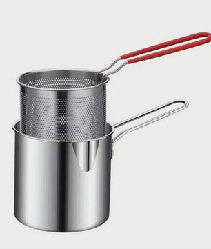 Roestvrijstalen Frituurpan met Filterzeef - Ideaal voor Frietjes en Kipvleugels