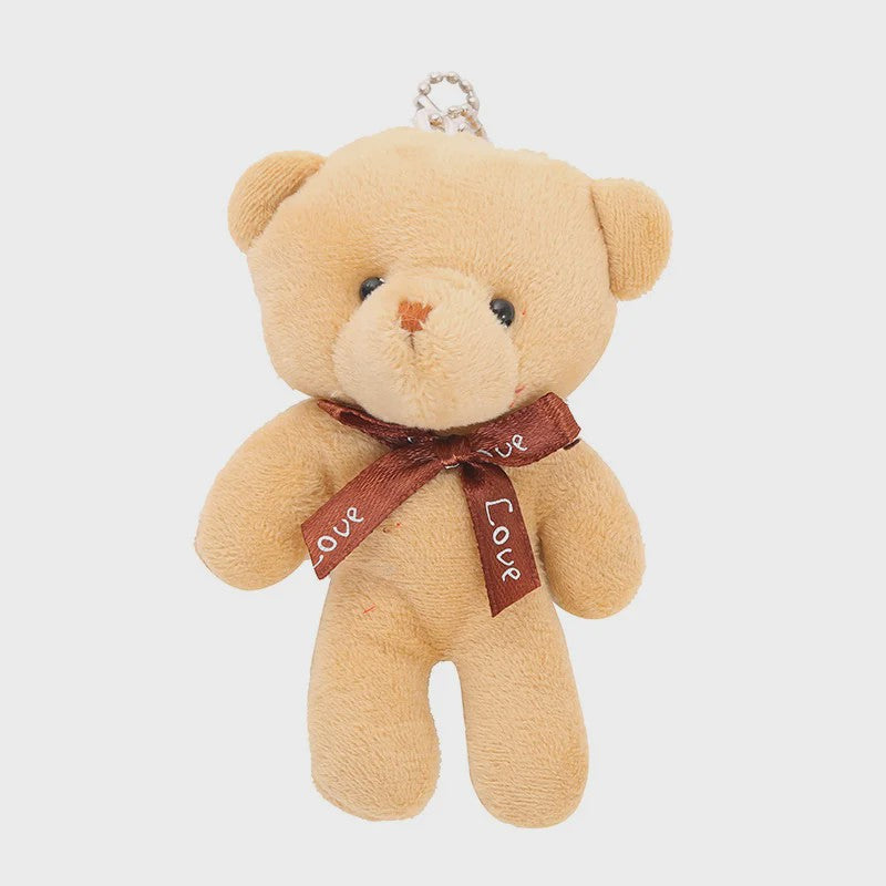 Set van 10 Mini Strikje Teddybeer Pluche Hangers - Kleurrijk en Zacht