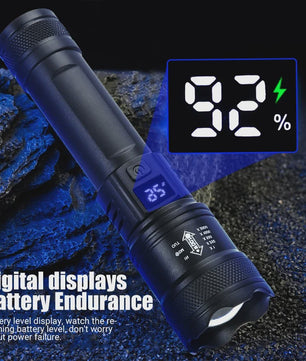 Krachtige LED Zaklamp 2000LM met USB Opladen & Batterij Indicator - Ideaal voor Camping & Noodgevallen