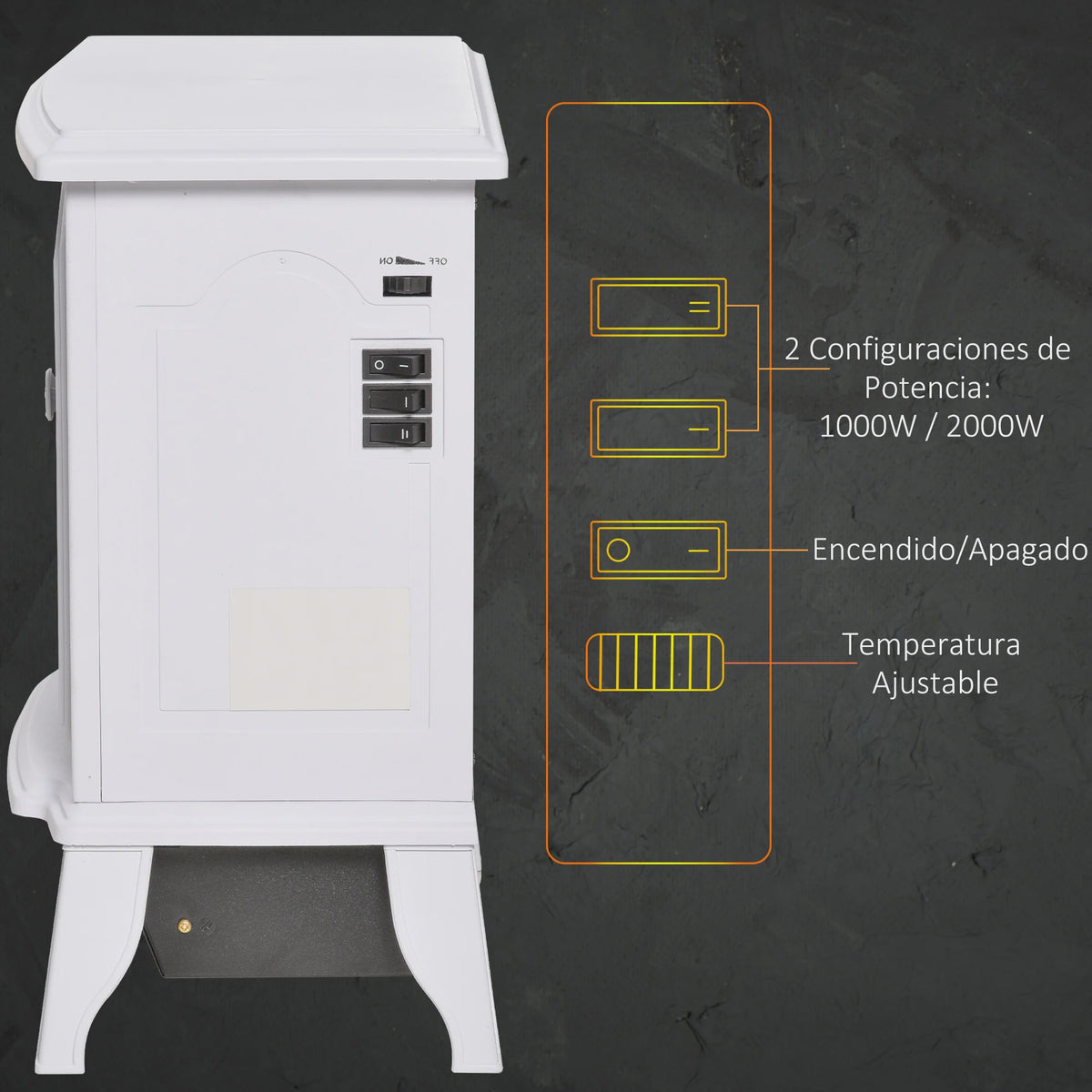Decoratieve Elektrische Sfeerhaard met Thermostaat en Oververhittingsbeveiliging - 20-25m²