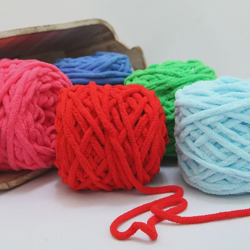Chenille Garen 100g/bol - Super Zacht Dik Wol Garen voor Handbreien, DIY Sjaals & Projecten