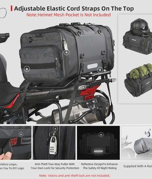 Rhinowalk Motor Bagage Tas - Waterdicht & Uitbreidbaar (19L-80L)