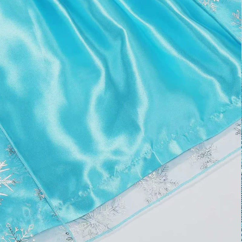 Elsa Prinsessenjurk Meisjes - Lange Mouwen, Sneeuwvlokken & Glitter - Perfect voor Feestjes & Carnaval