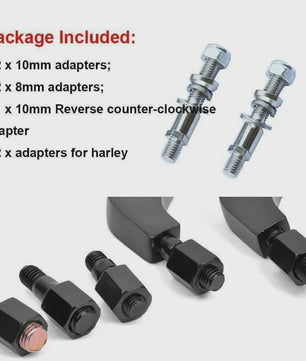Set van 2 Motor Achteruitkijkspiegels - Universeel & Harley Compatibel