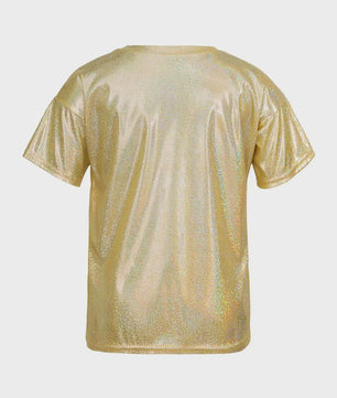 Glanzend Metallic Kinder T-shirt - Perfect voor Dans & Performance