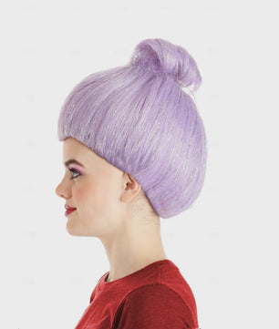 HAIRJOY Lila Sprookjesfee Pruik - Kort Synthetisch Haar met Glitters voor Carnaval & Cosplay