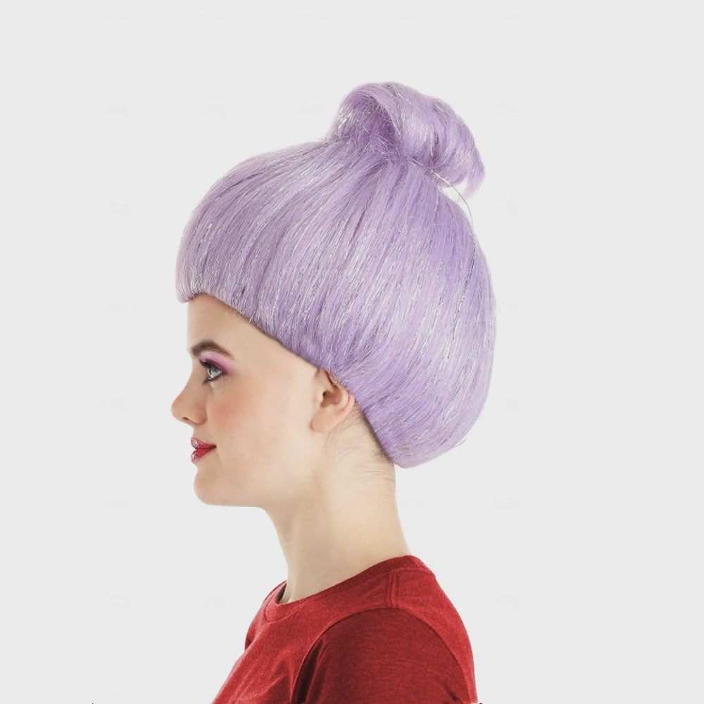 HAIRJOY Lila Sprookjesfee Pruik - Kort Synthetisch Haar met Glitters voor Carnaval & Cosplay