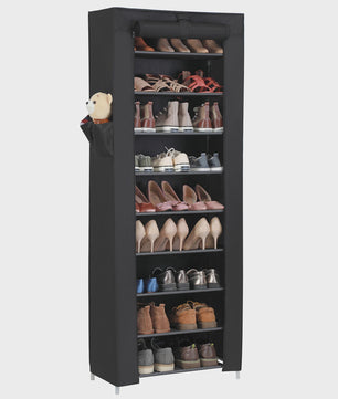 SONGMICS Schoenenrek 10 Lagen - 28x58x160 cm - Metaal Frame - Organiseer je schoenenkast