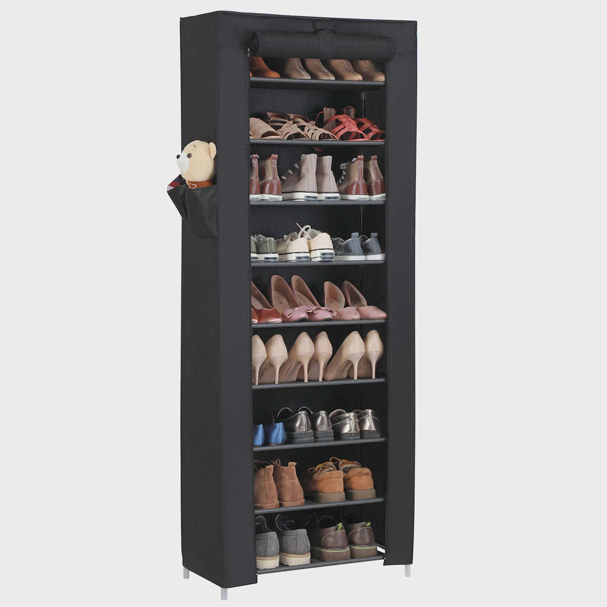 SONGMICS Schoenenrek 10 Lagen - 28x58x160 cm - Metaal Frame - Organiseer je schoenenkast