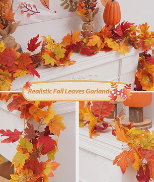 200cm Herfst Esdoornblad Slinger met Kunstbladeren - Decoratie voor Huis, Tuin, Halloween