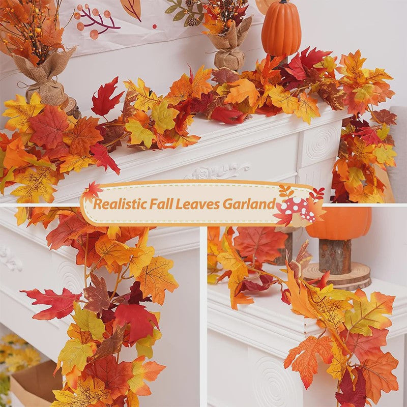 200cm Herfst Esdoornblad Slinger met Kunstbladeren - Decoratie voor Huis, Tuin, Halloween