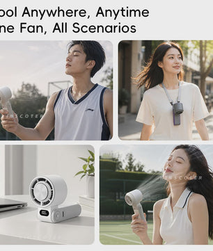 Draagbare Handheld Ventilator met 3600mAh Batterij, 100 Windsnelheden & LCD Display