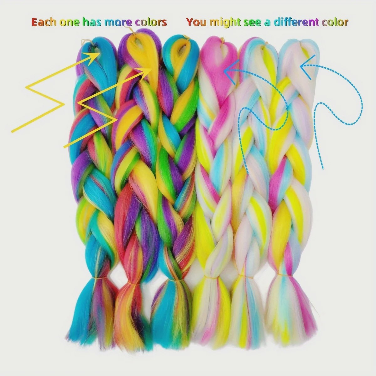 3x Jumbo Braids Haar Extensions - 24 Inch Synthetisch Vlecht Haar in 4 Kleuren voor Kinderen & Volwassenen