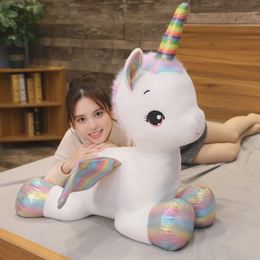 Knuffel Unicorn Regenboog Pluche Speelgoed - Zacht Kussen voor Kinderen & Decoratie