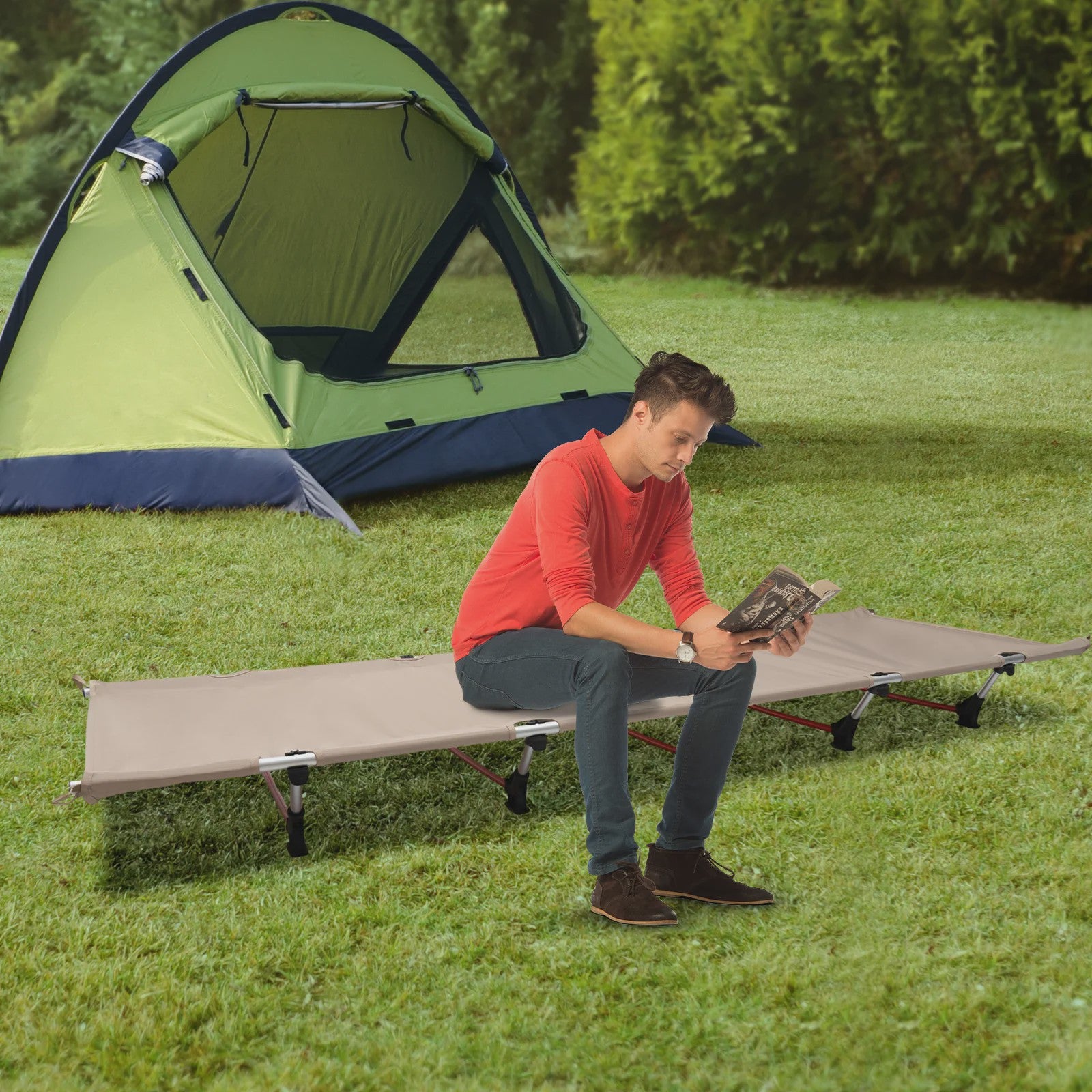 Ultralichte Opvouwbare Camping Cot - Draagbaar Bed met 150kg Capaciteit voor Buitenactiviteiten