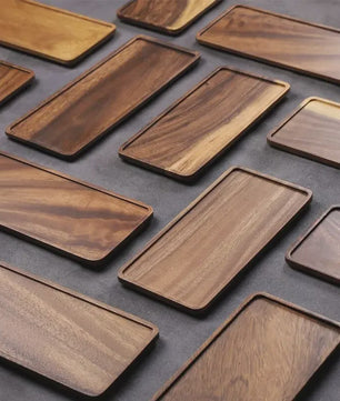 Natuurlijke Houten Serveerschaal Rechthoekig - Fruit, Snacks & Decoratie