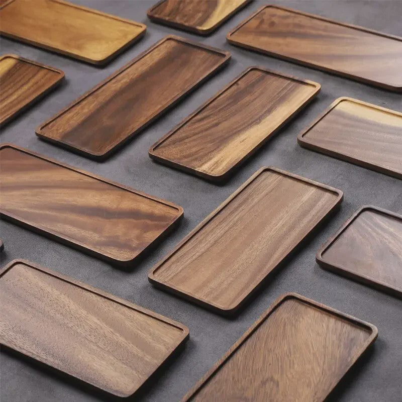 Natuurlijke Houten Serveerschaal Rechthoekig - Fruit, Snacks & Decoratie