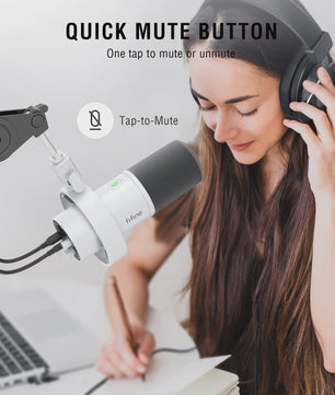 FIFINE K688 Dynamische XLR/USB Microfoon met Real-time Monitoring, Gain Knob & Mute