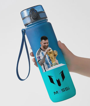 Lionel Messi Drinkfles 650ml - Blauw, PC Safe, Draagbaar, Perfect Cadeau voor Voetbalfans