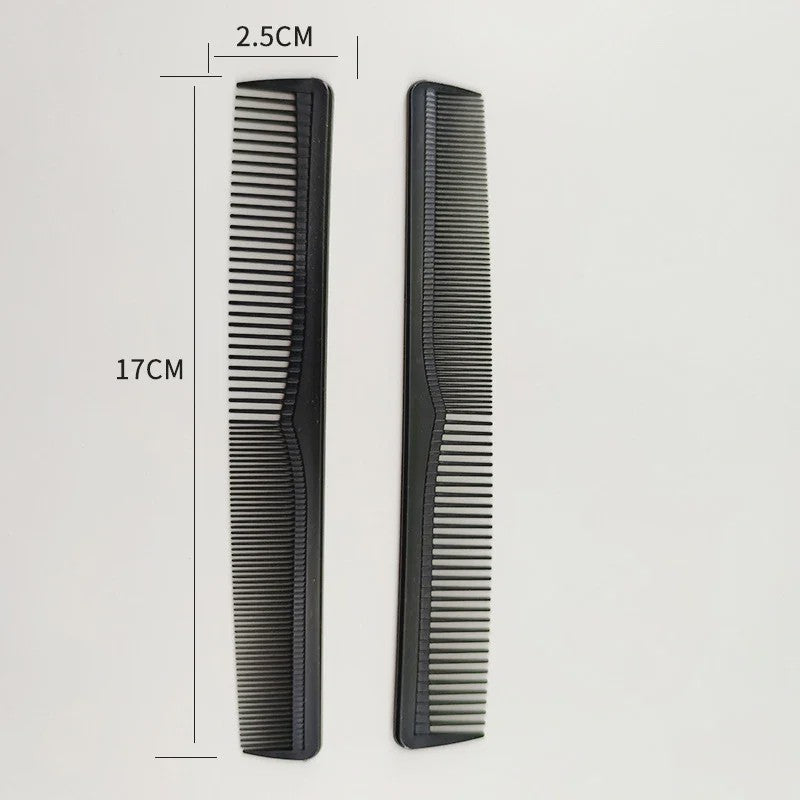 5x Carbon Fiber Kapperskam - Brede Tanden voor Styling & Hittebestendig