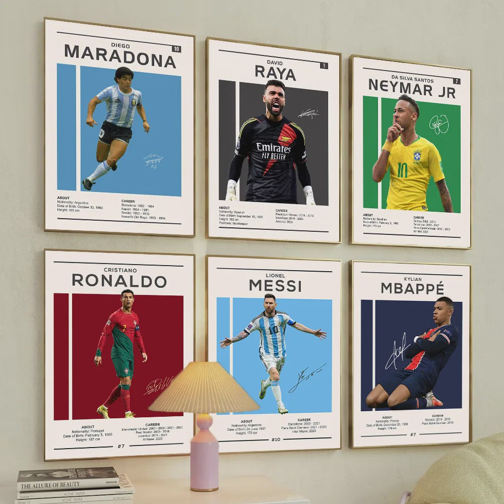Iconische Maradona Handtekening Poster - Argentinië Voetbal Canvas Muurdecoratie