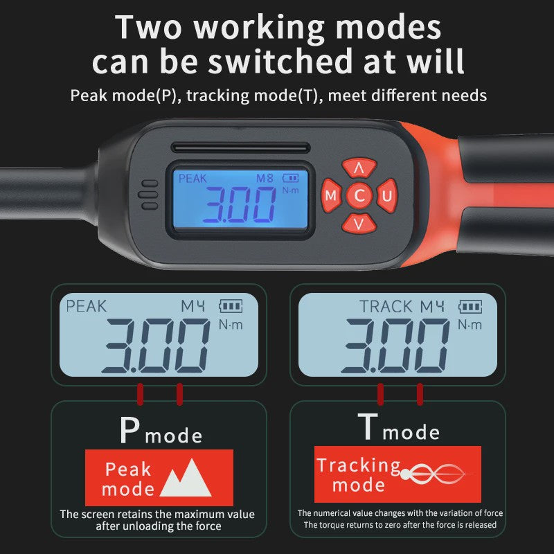 Digitale Momentsleutel MOVECRAB 1-340 Nm met LED/Zoemer Alarm & Hoge Precisie