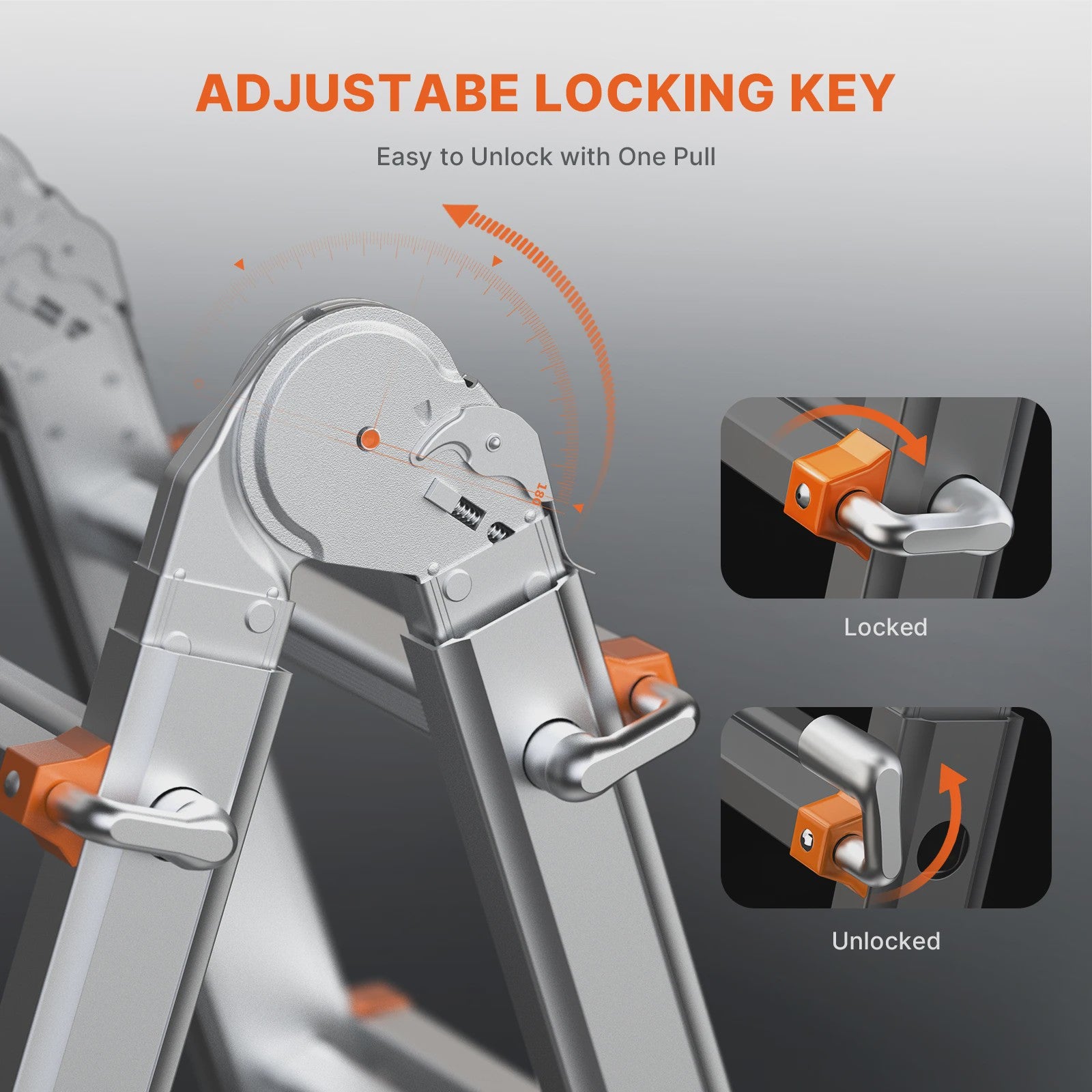 SucceBuy Telescopische Ladder A-Frame Compact Aluminium Multifunctioneel Draagbaar