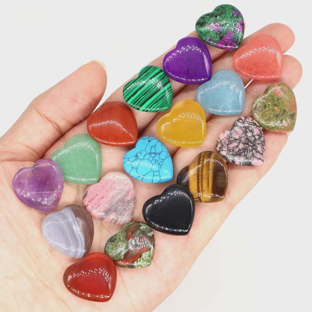 Natuurlijke Hartvormige Kristalstenen (20mm) - Amethist, Edelsteen voor DIY & Decoratie