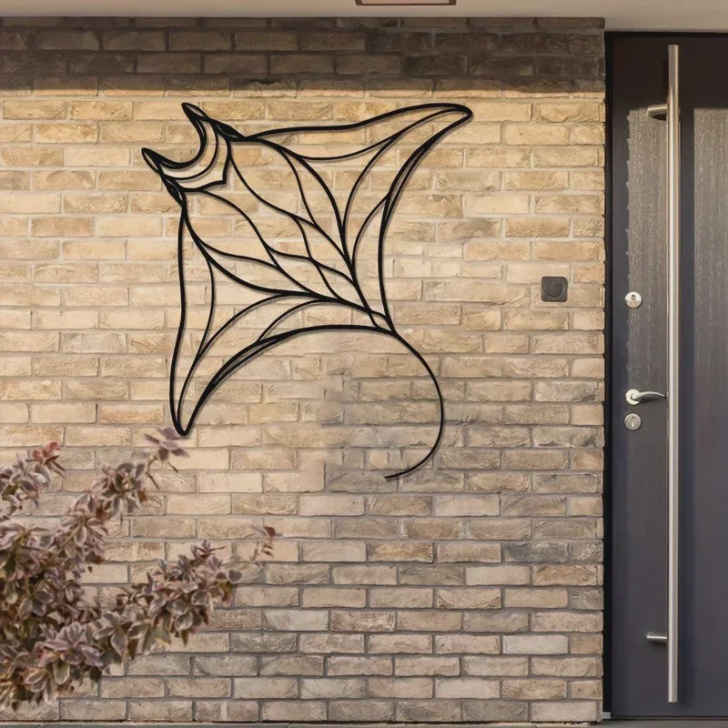Unieke Metalen Wanddecoratie Manta Ray - Luxe Vis Hangend Ornament voor Huis & Kantoor