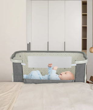 4-in-1 Baby Co-Sleeper Crib: Verstelbaar, Kantelbaar, Wielen met Rem, Matras, 0-24 Maanden