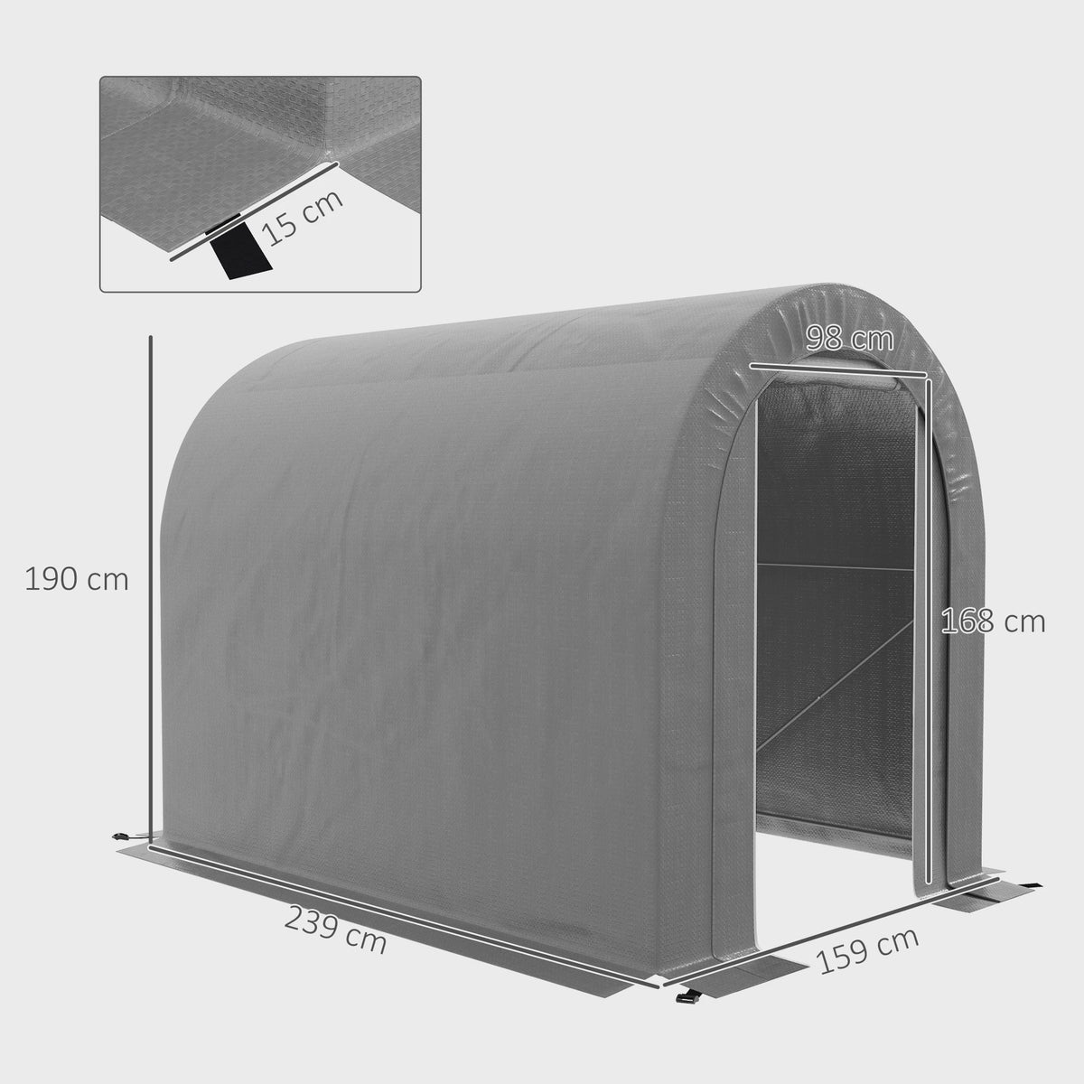 Outsunny Tuinopslag Tent - Waterdichte Fietsgarage met Verzinkt Metalen Frame