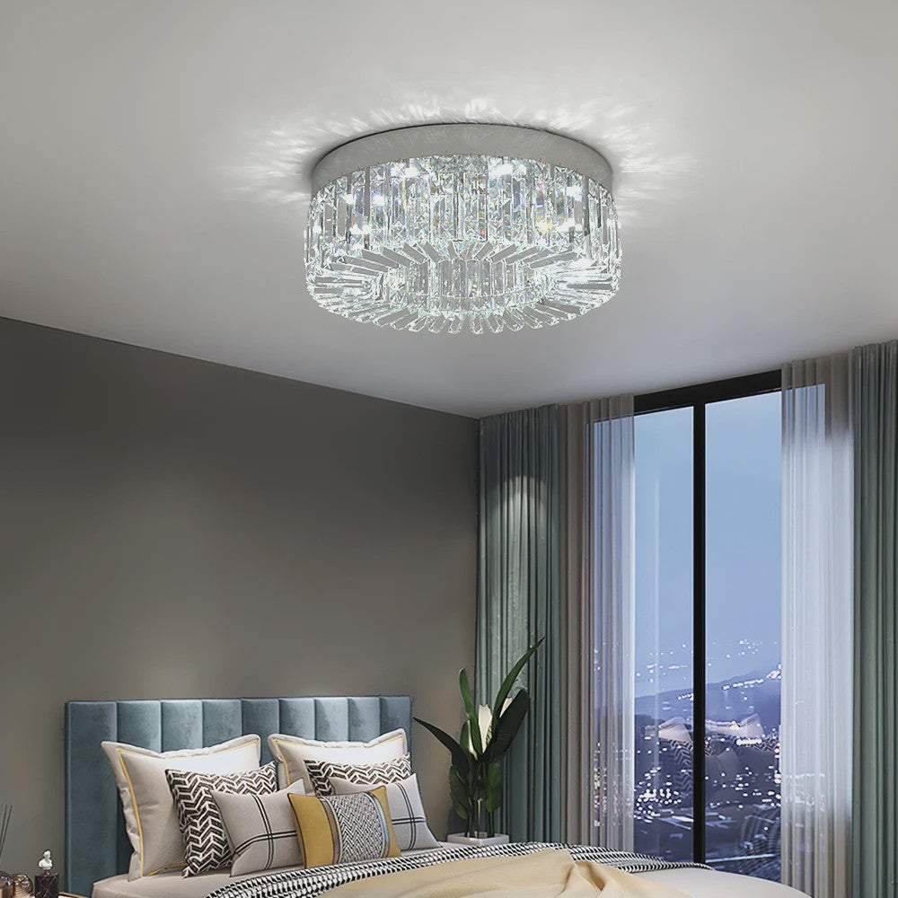 Luxe Kristallen Plafondlamp Goud - Moderne LED Verlichting voor Woonkamer (Ø 40/50cm)